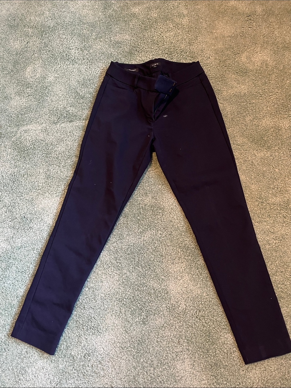 LOFT Curvy Skinny Dark Navy Trousers